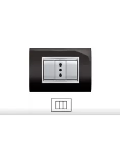 Bticino l4854nr 4-seater transition plate model living classic glossy black living international 2